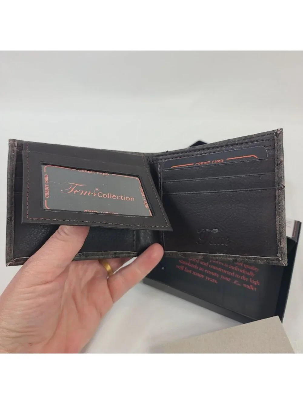 NEW Tems Collection Handcrafted Leather Wallet Horse Emblem & Stud Accents